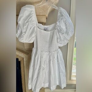 White Puff Sleeve Dress